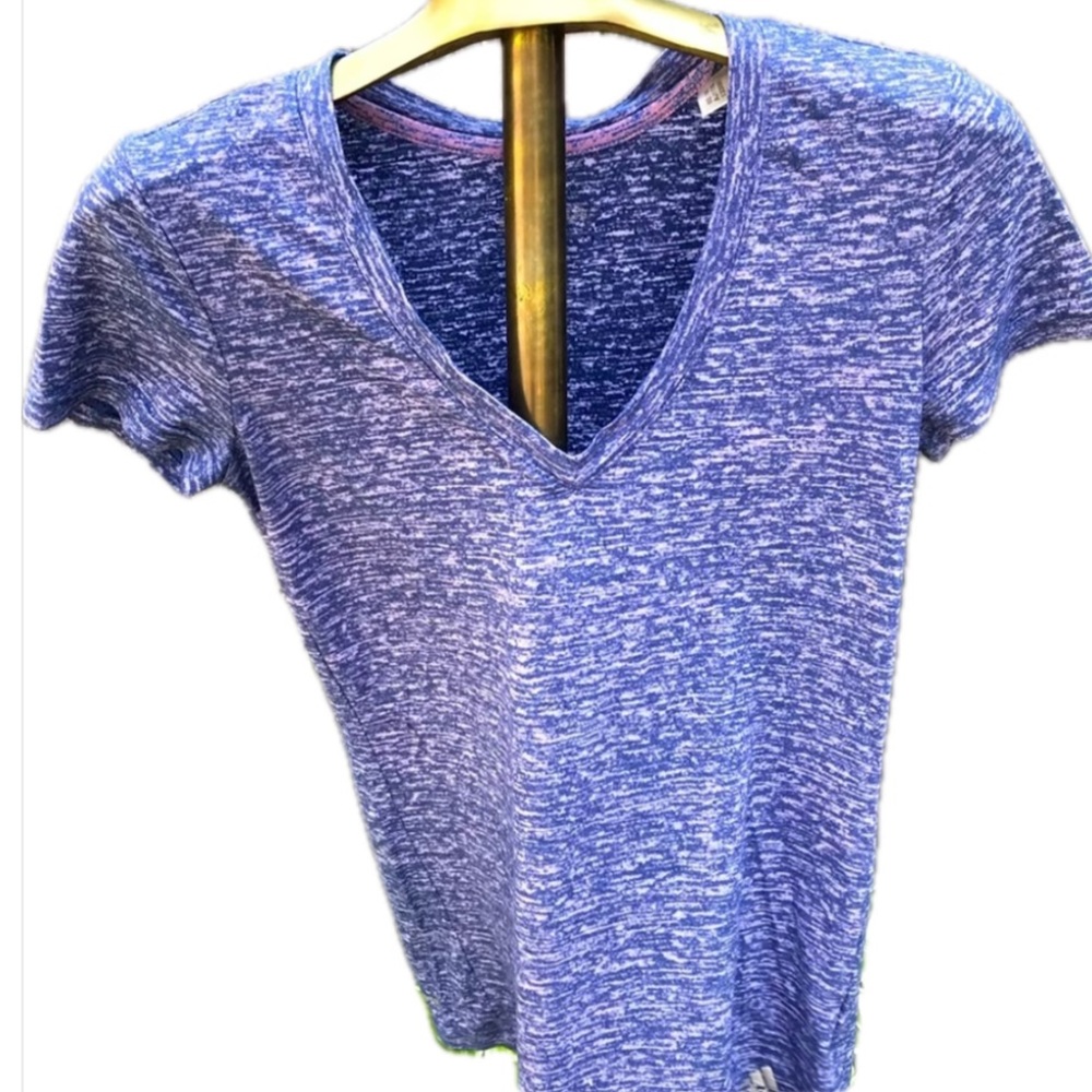 Adidas climalite engineered textile blue variegated space dye athletic tee